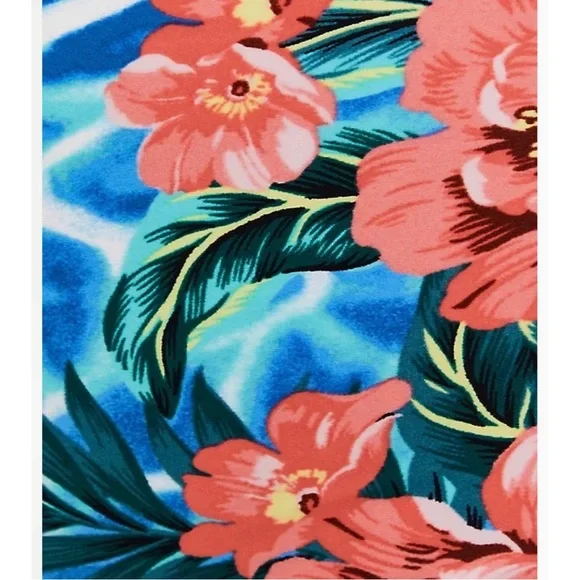 Torrid Blue Water Floral Sleeve and Reversible Swim Brief NWT SZ 1 (14/16) - Picture 5 of 13